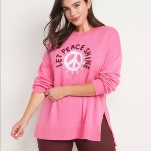 Vintage Long-sleeve garment-dyed French-Terry Tunic sweatshirt for women